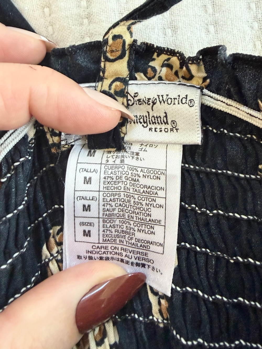 Disney Animal Kingdom Smocked Tea Length Dress with Leopard Print Mickeys - Picture 3 of 6